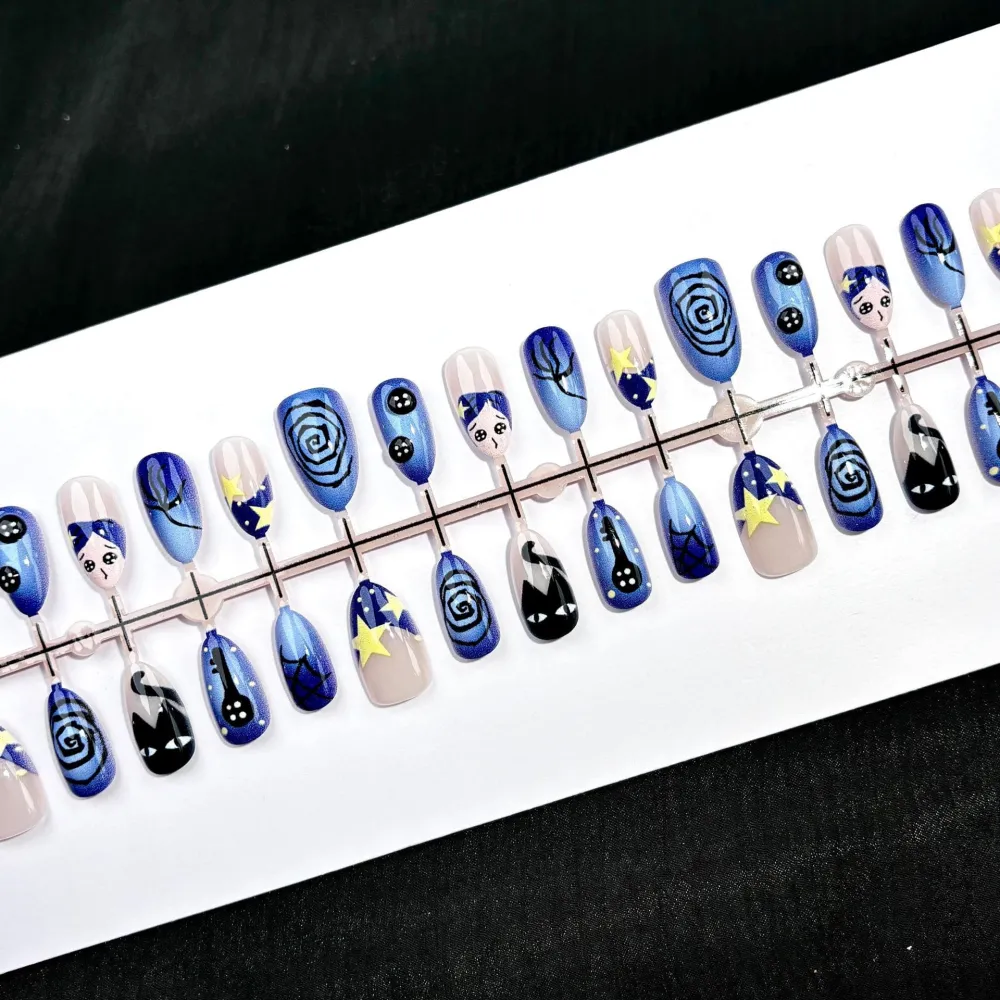 Nailhour 30Pcs 3D Medium Almond Halloween French Press On Nails