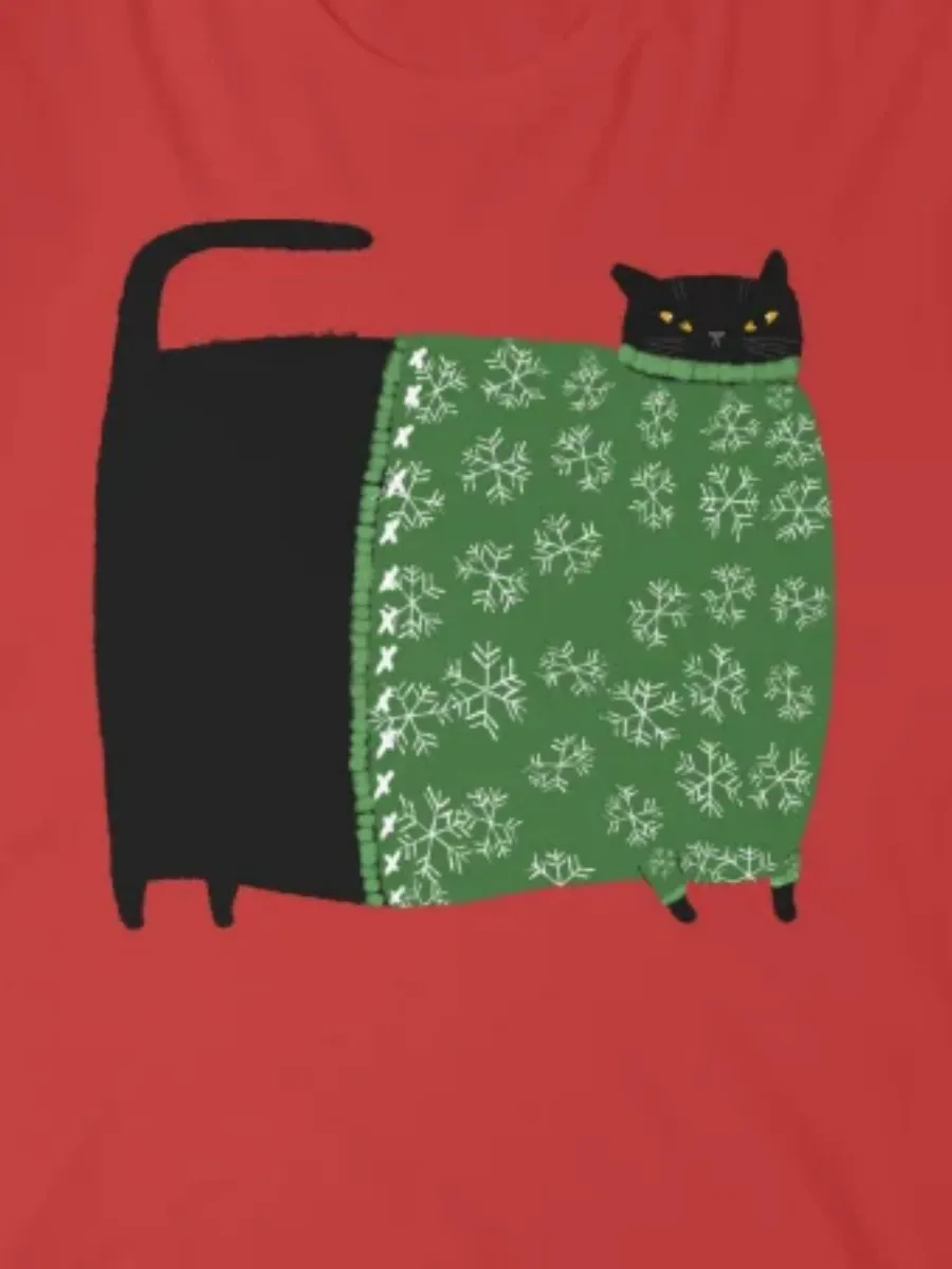 Cat in Sweater Graphic T-Shirt