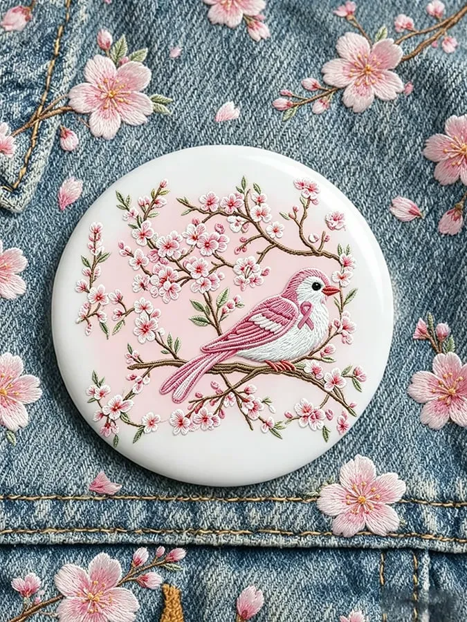 The Same Pink Breast Cancer Brooch For Men And Women
