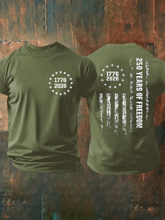 Men'S 250Th Anniversary Of USA Printed Casual T-Shirt