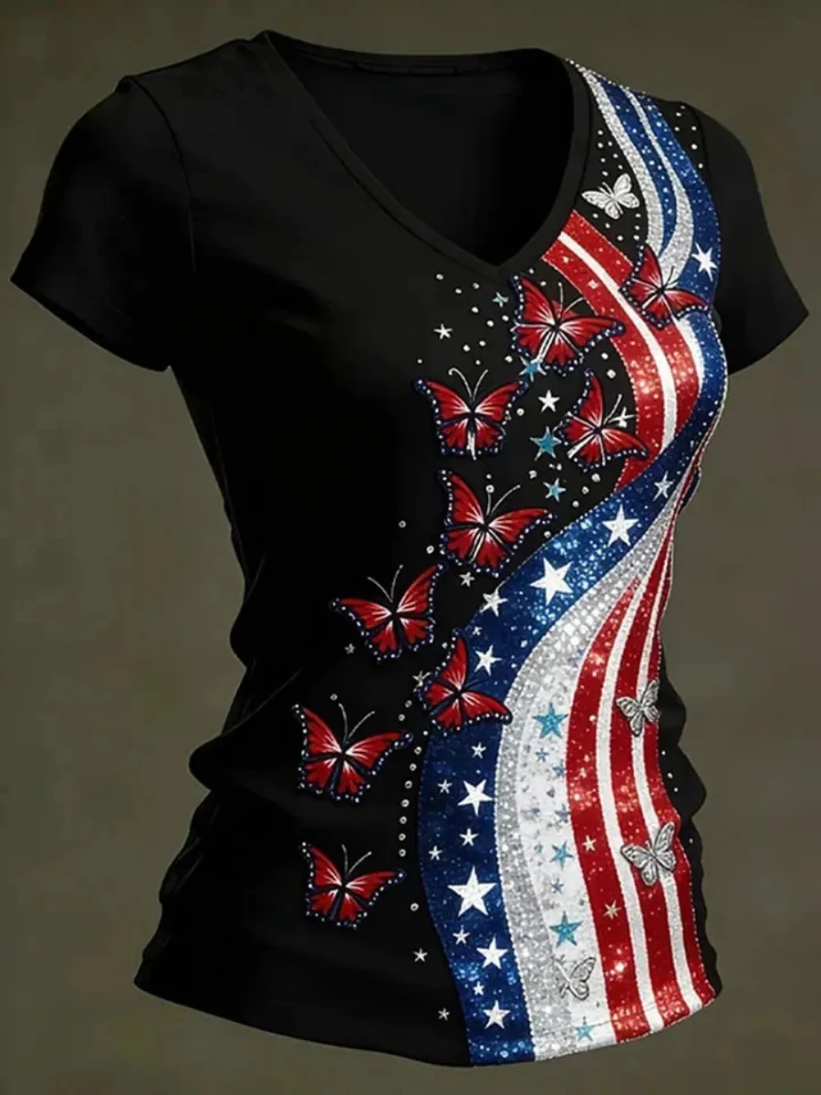 Women's America 250th Anniversary V-Neck T-Shirt