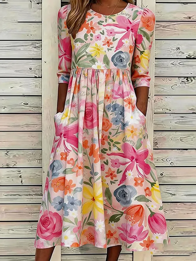 Women's floral printed casual dress