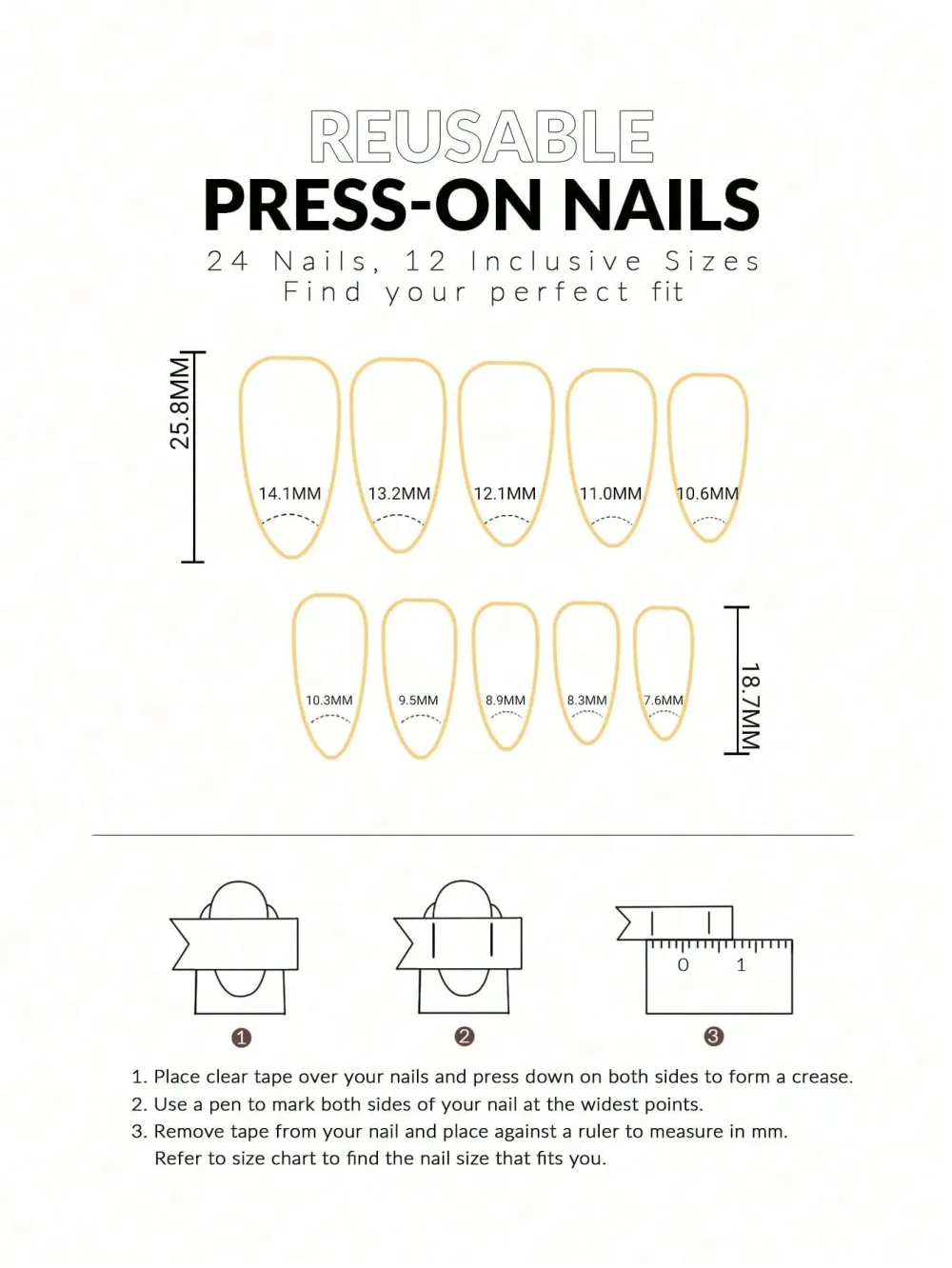 Nailhour Pink 24Pcs French Pink Striped Almond Press On Nails