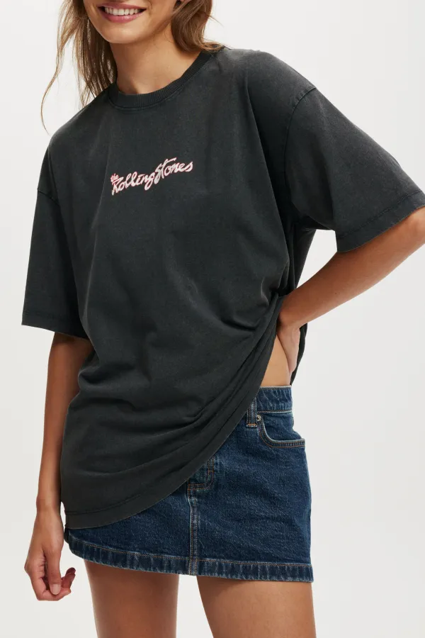 Rolling Stones Back Printing Washed T-Shirts