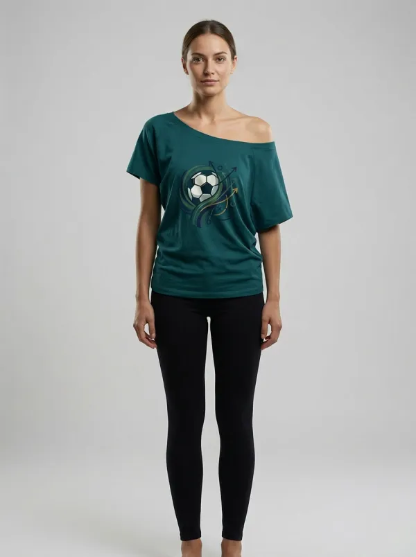 Women's Soccer Fan Tactical Ball Pattern Printed T-shirt