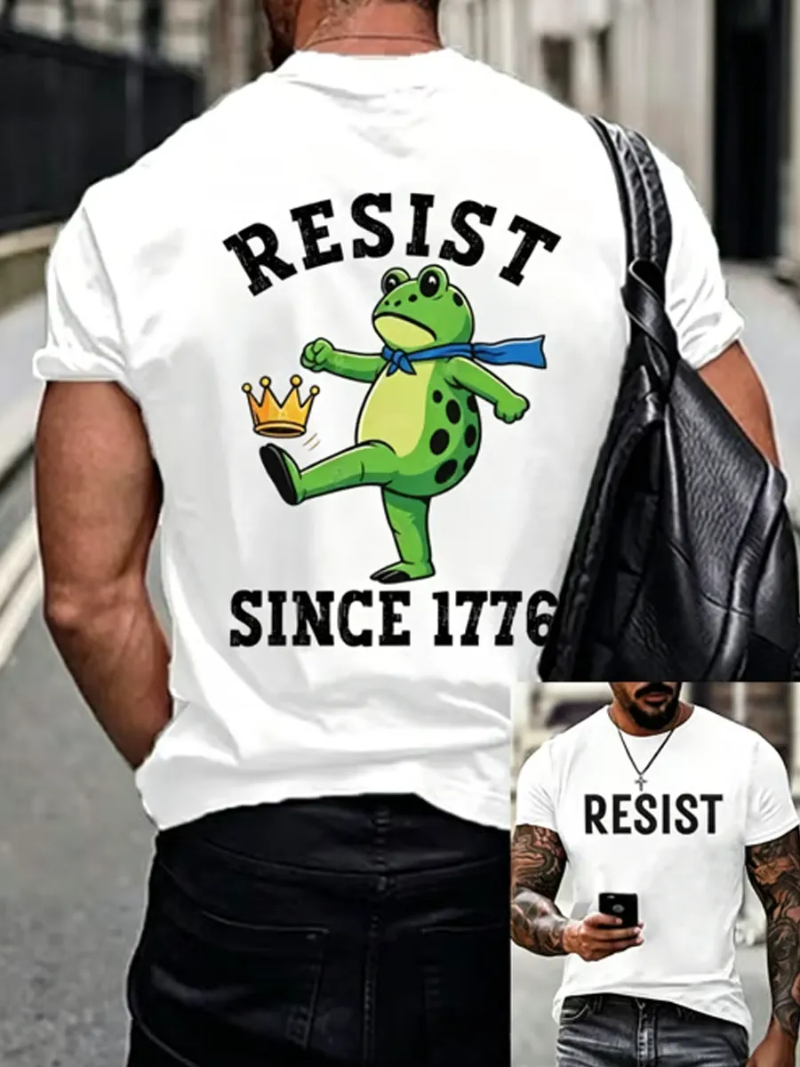 Men's Portland Frog Fun Print Short Sleeve T-shirt