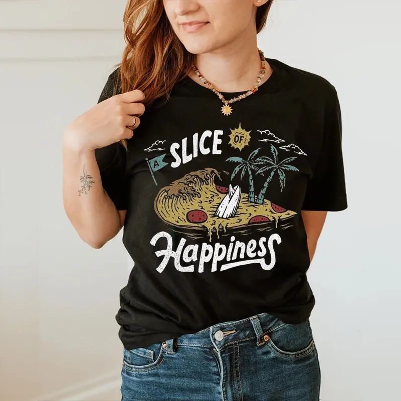 Tropical Pizza Graphic Funny Tee