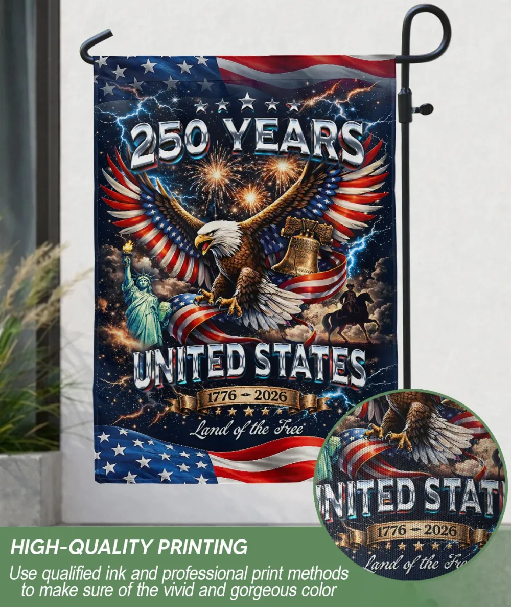 America 250Th Anniversary 1776–2026 House Flag – Bald Eagle & Statue