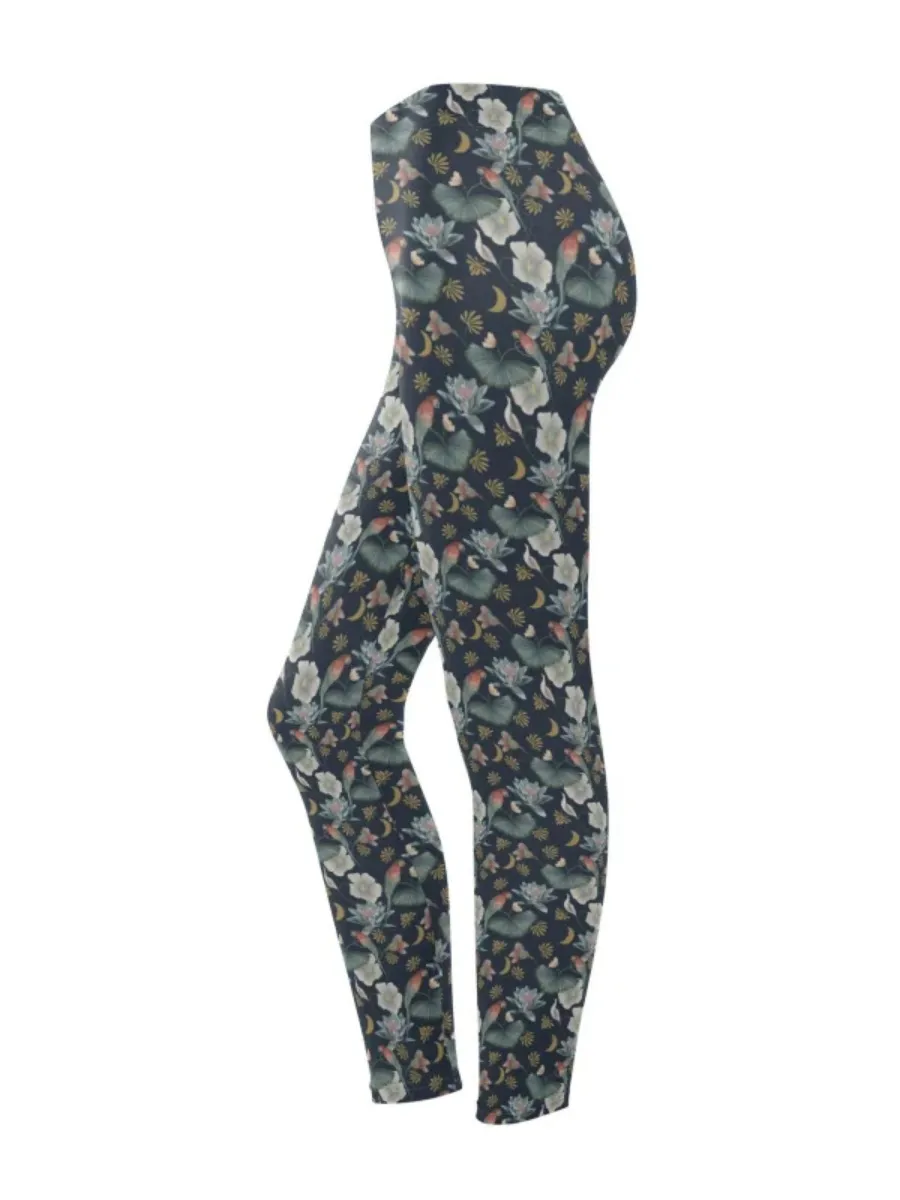 Floral and Bird Print Leggings