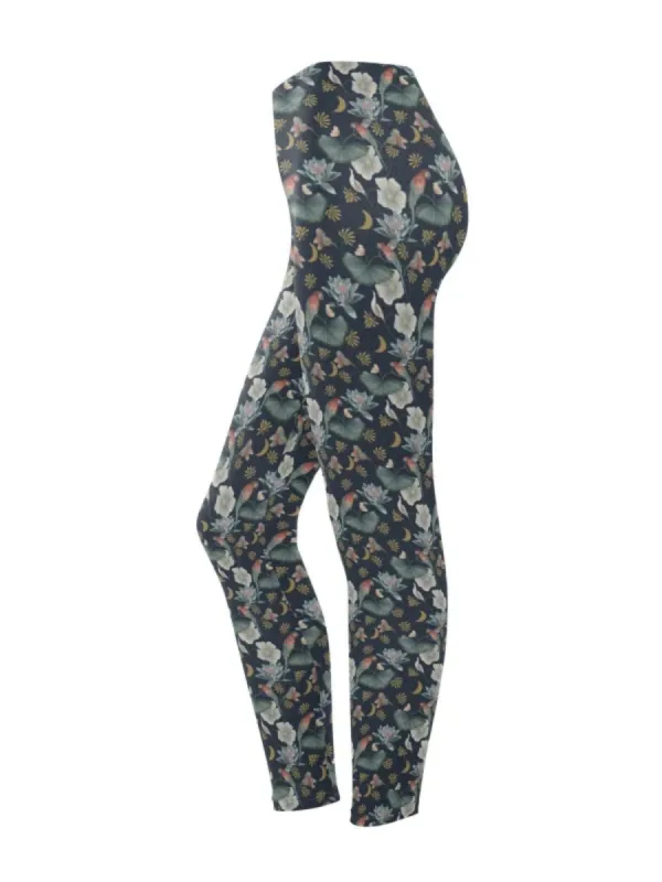 Floral and Bird Print Leggings