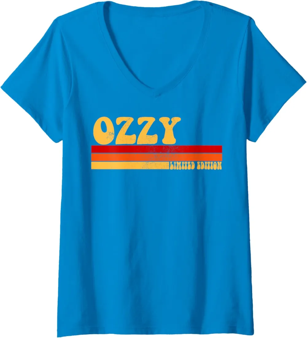Womens OZZY Name Personalized Idea Men Retro Vintage OZZY V-Neck T-Shirt