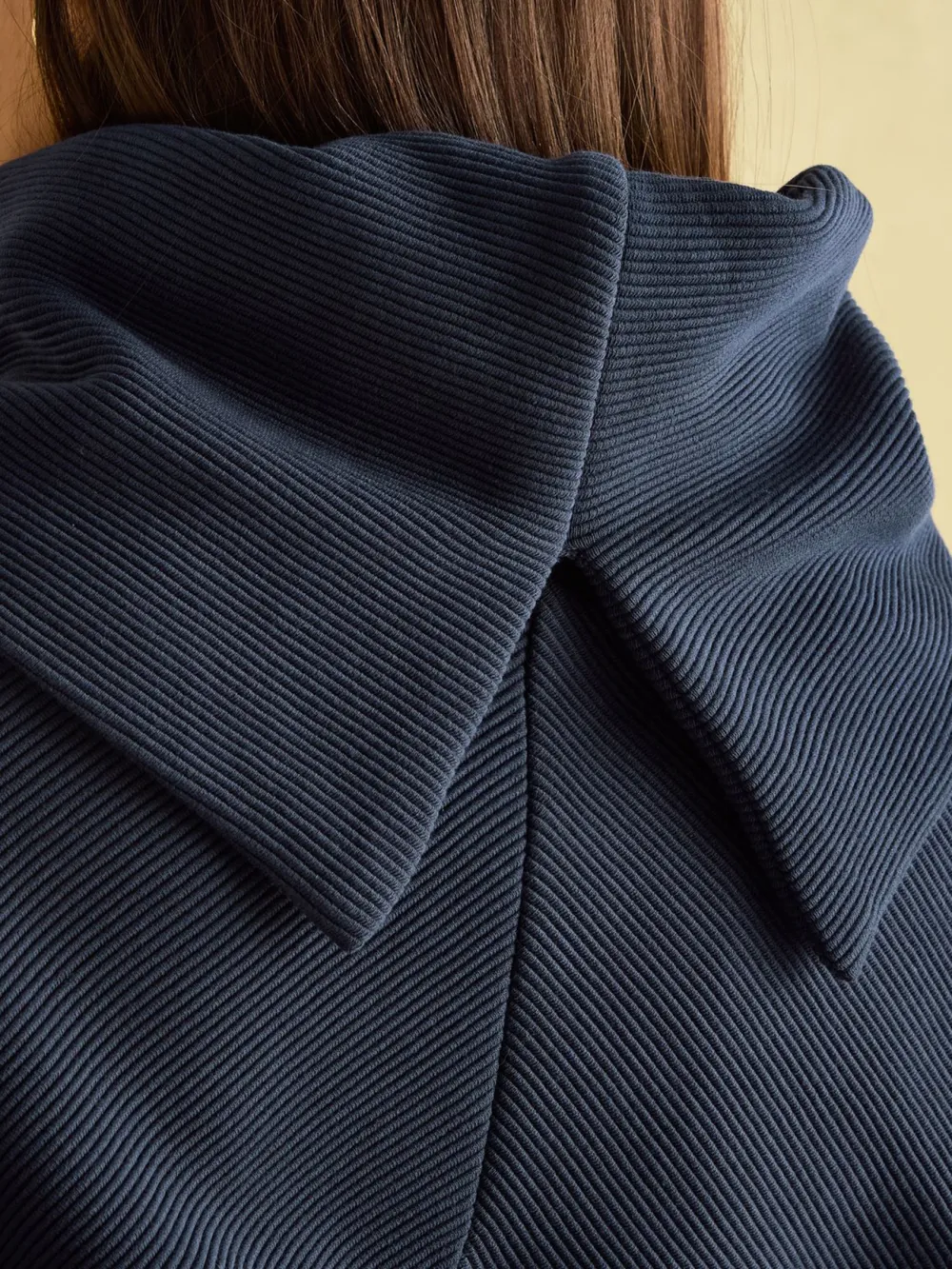 Adjustable Waist Navy Cowl Neck Sweatshirt