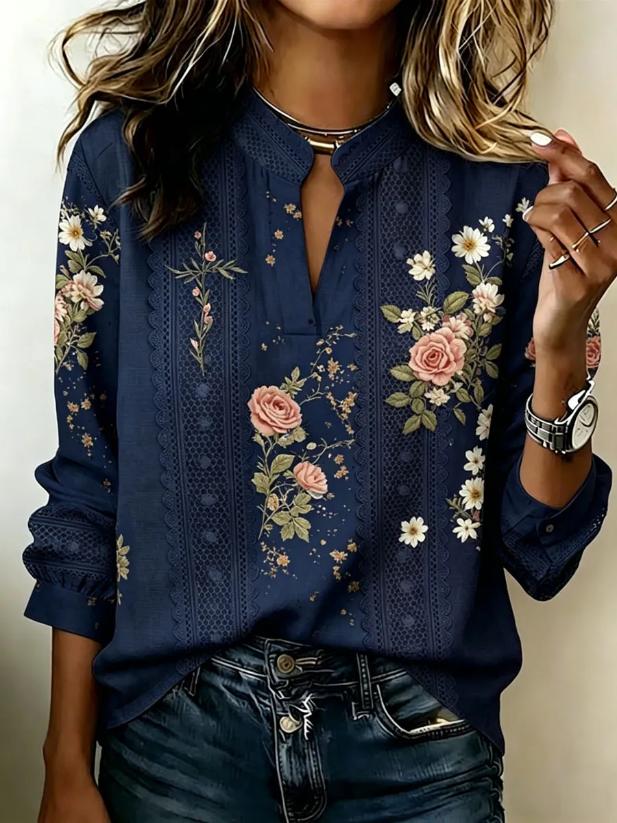 Women'S Cotton And Linen Faith Printed Top