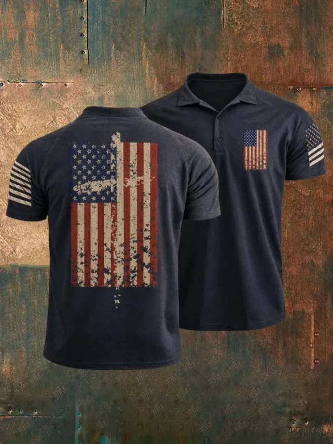 Men's 250th Anniversary Printed Casual Polo Shirt
