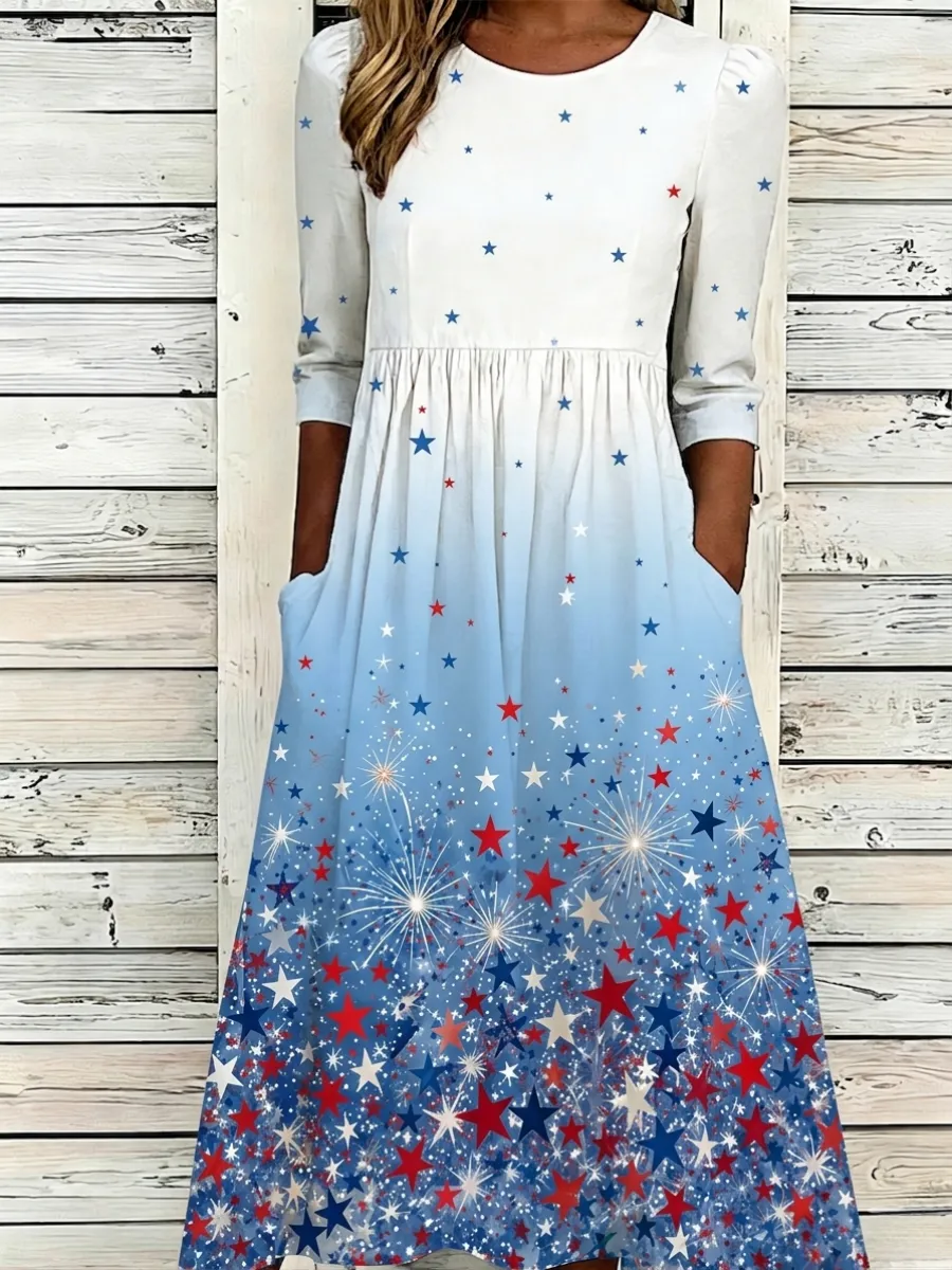 Women's 250 Years Of Freedom Print Dress