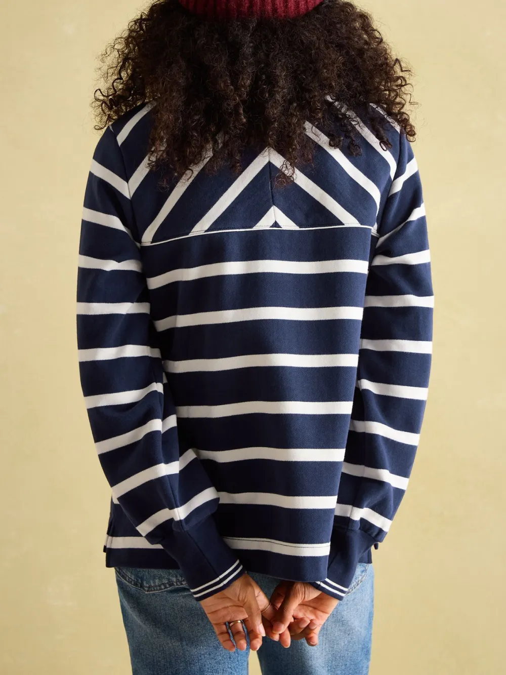 Deep Ribbed Cuffs Navy Blue Funnel Neck Quarter Zip Sweatshirt