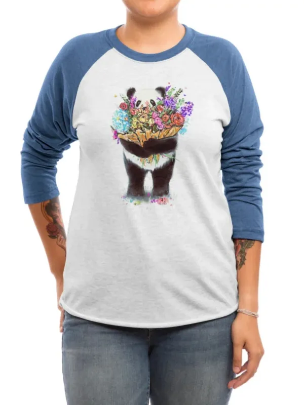 Panda And Flower Print T-Shirt
