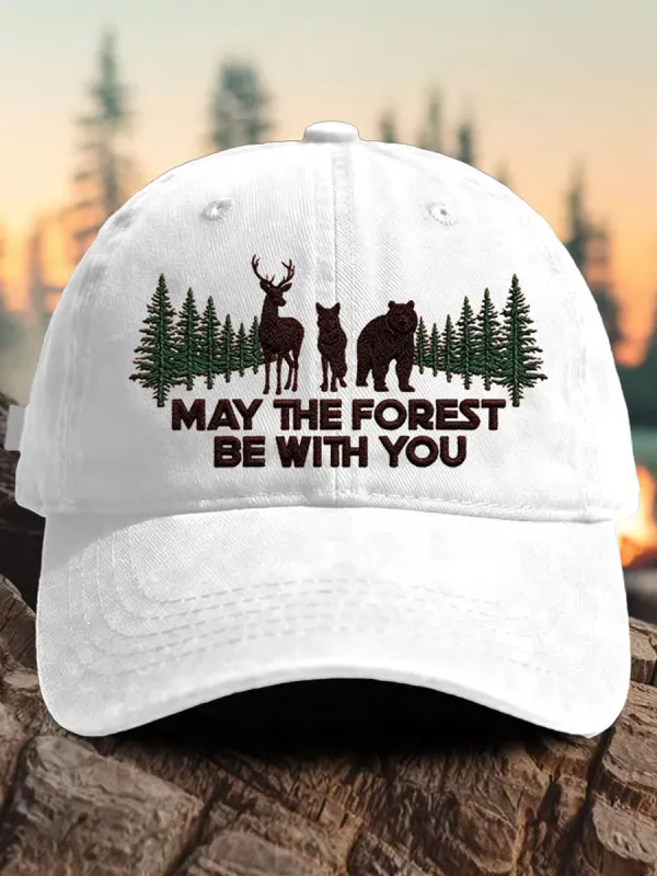 Retro May The Forest Be With You Print Baseball Cap