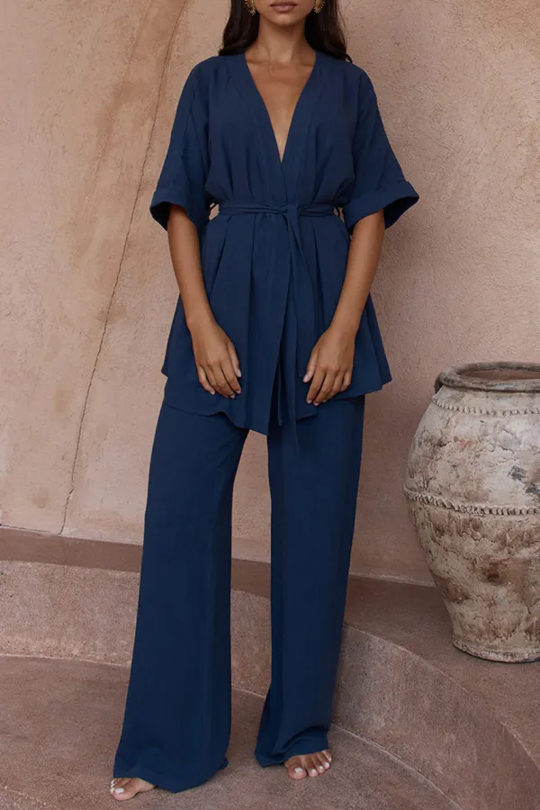 Solid Color Oversized Loungewear Pants