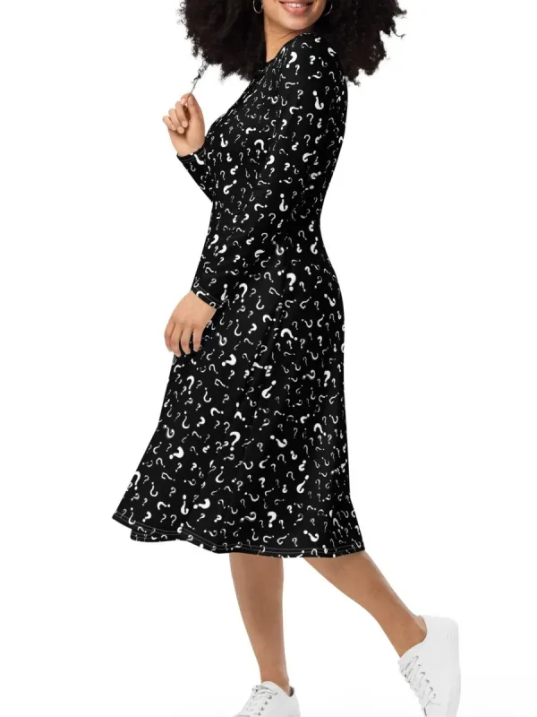 Quirky Question Flare Dress