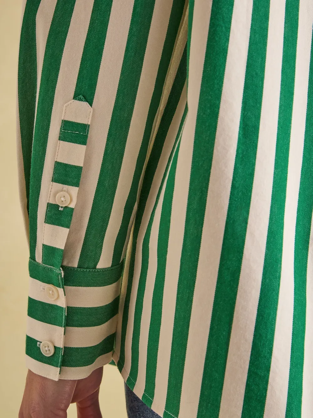 Green & Cream Stripe Shirt