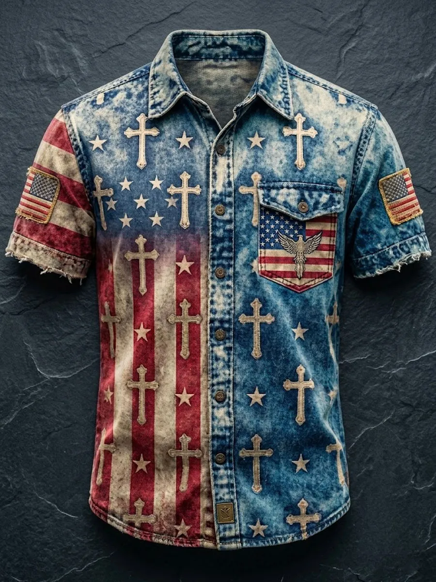 Men'S 250Th Anniversary National Faith Print  Shirt