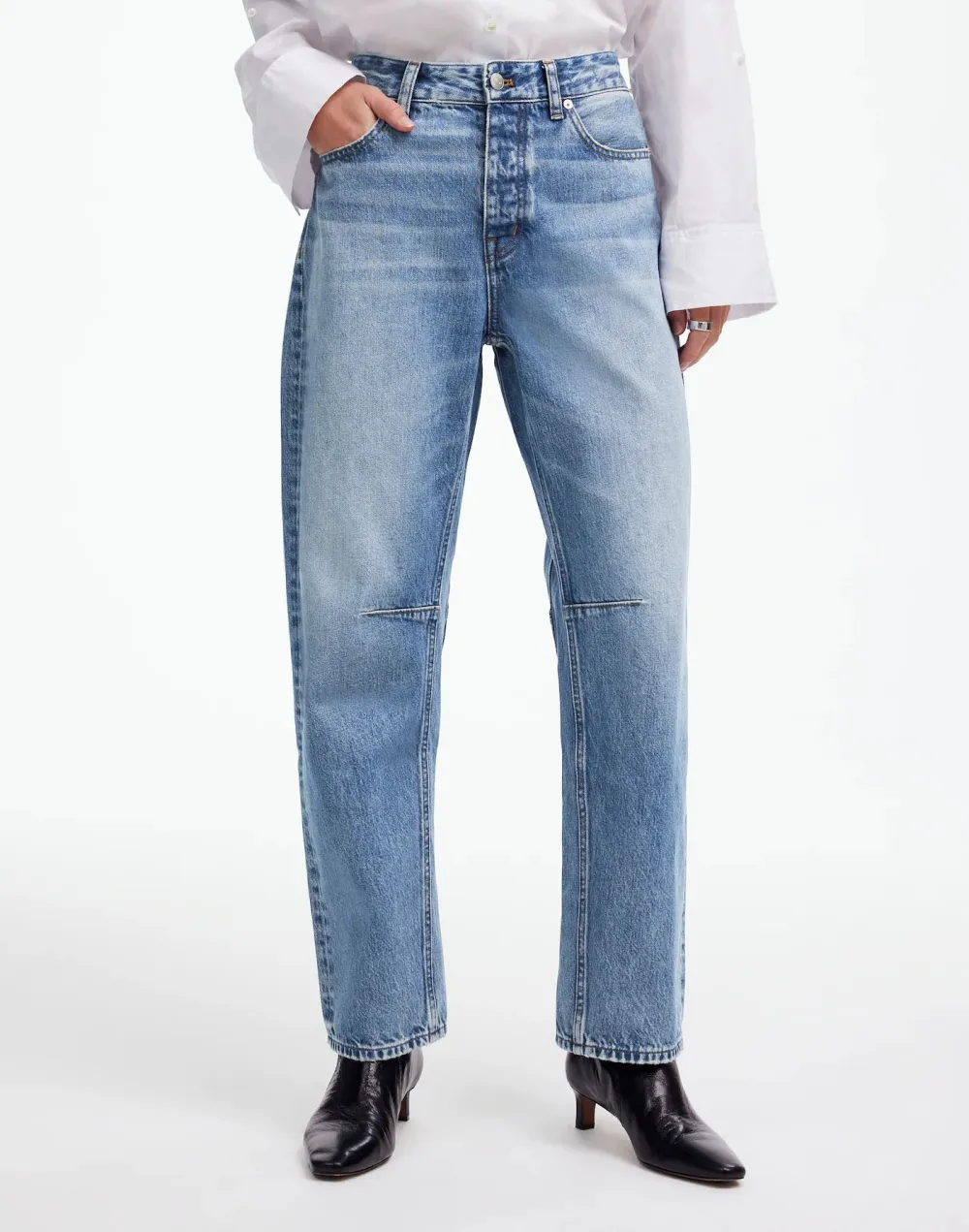 The Darted Barrel-Leg Jeans