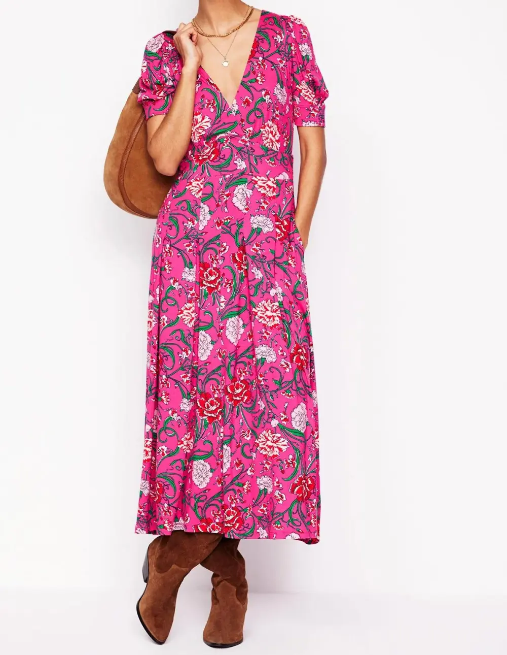 Kristen Pleated Jersey Dress