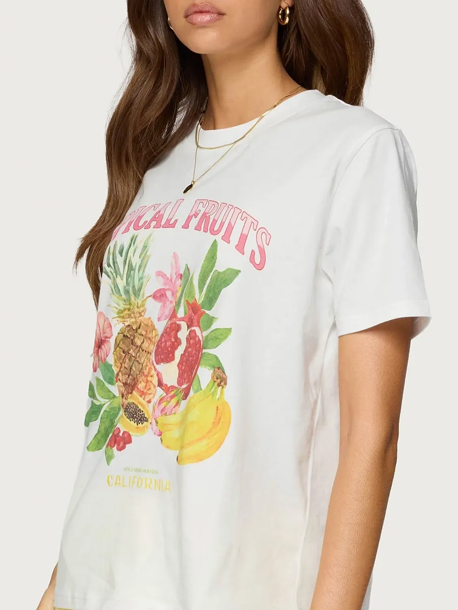 Women's Pure Cotton T-Shirt With Fruit Prints