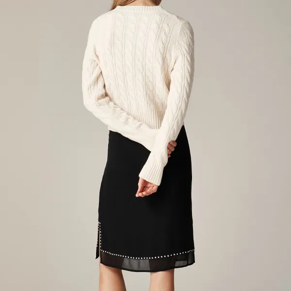 Cashmere Shrunken Cable-Knit Sweaters
