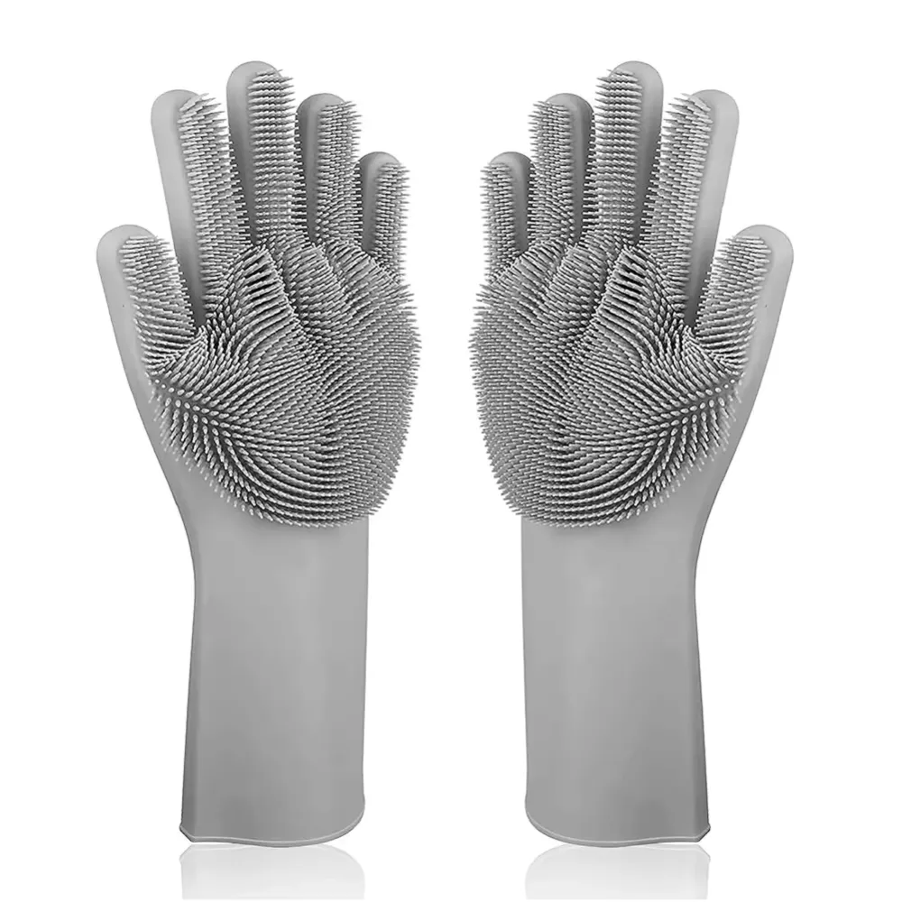 Dishwashing Cleaning Gloves Silicone Rubber Sponge Glove