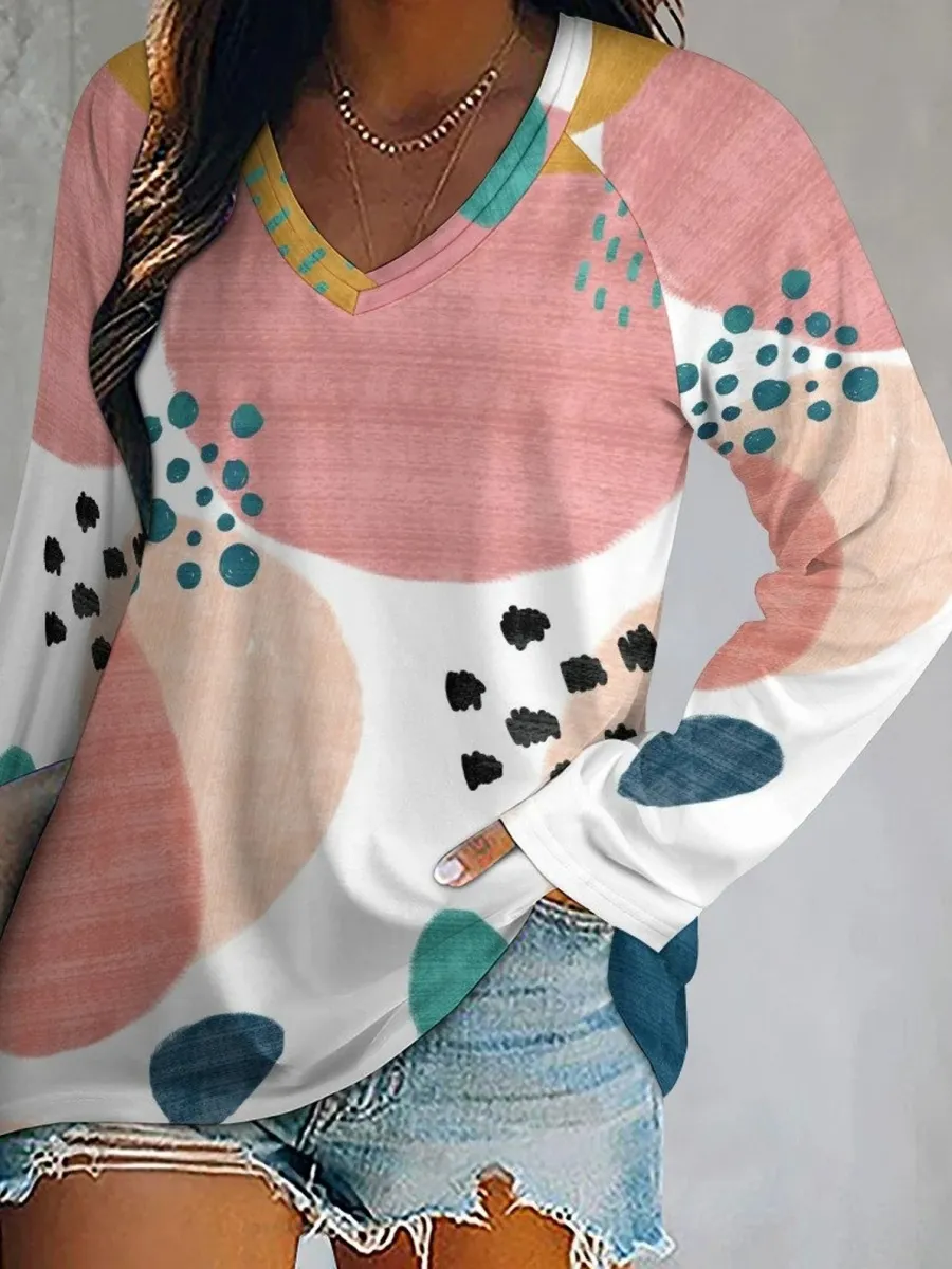 Artistic Abstract Print T-Shirt