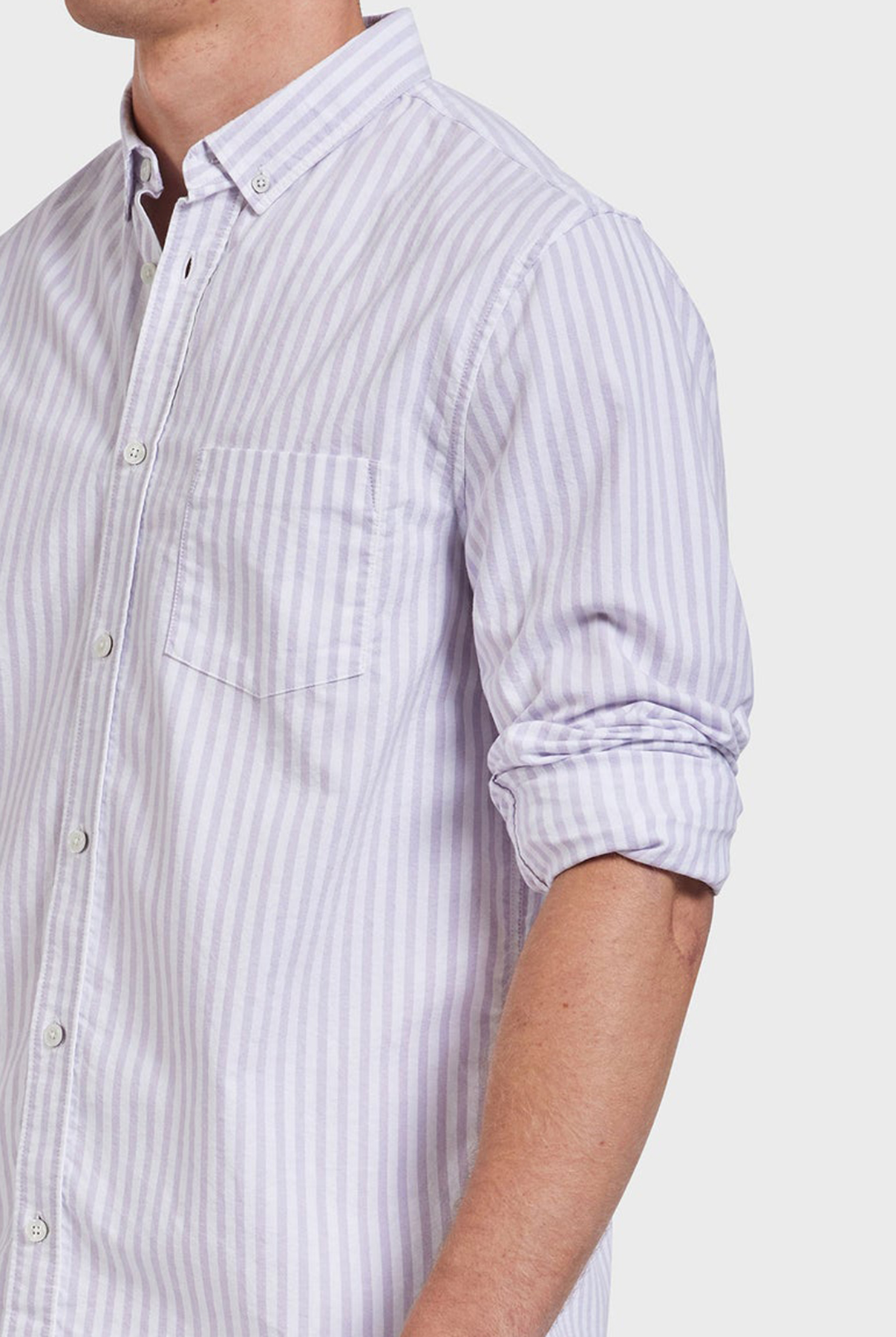 Vintage Oxford Shirt-Lavender stripe