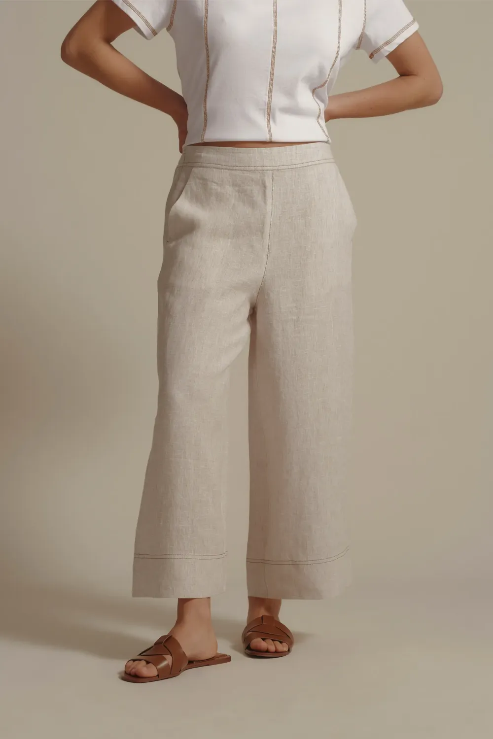 Linen Crop Pants