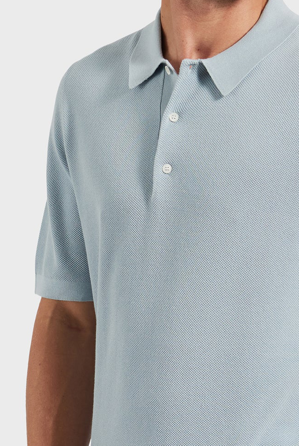 Riley Knit Polo- Air blue