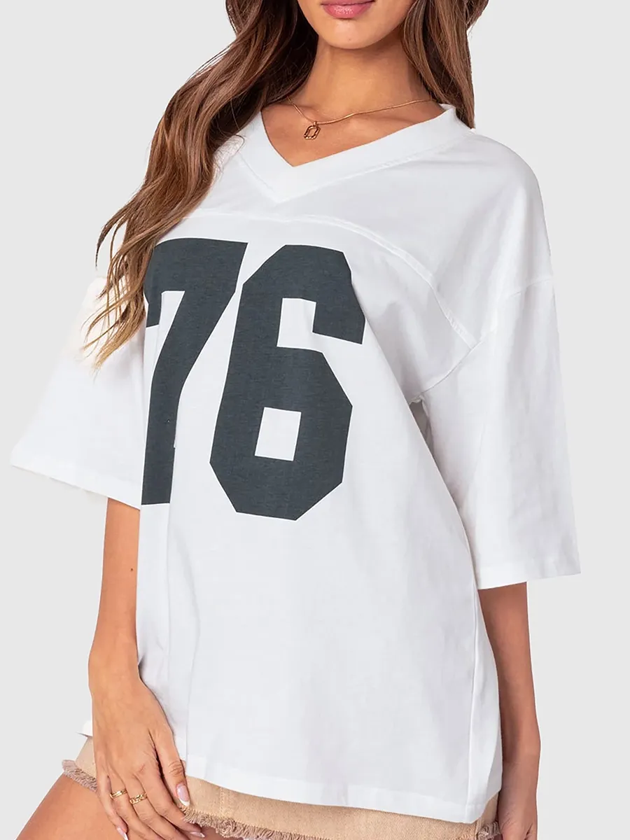 Lady 76 Digital Print Long T-Shirt