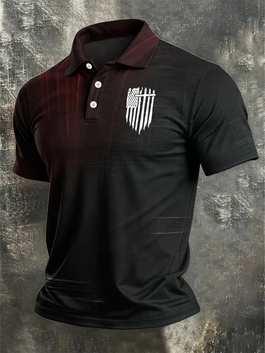 Men's American 250th Anniversary Faith Printed Polo Shirt