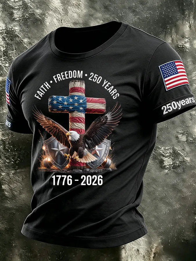 Men'S America Flag Printed Casual T-Shirt