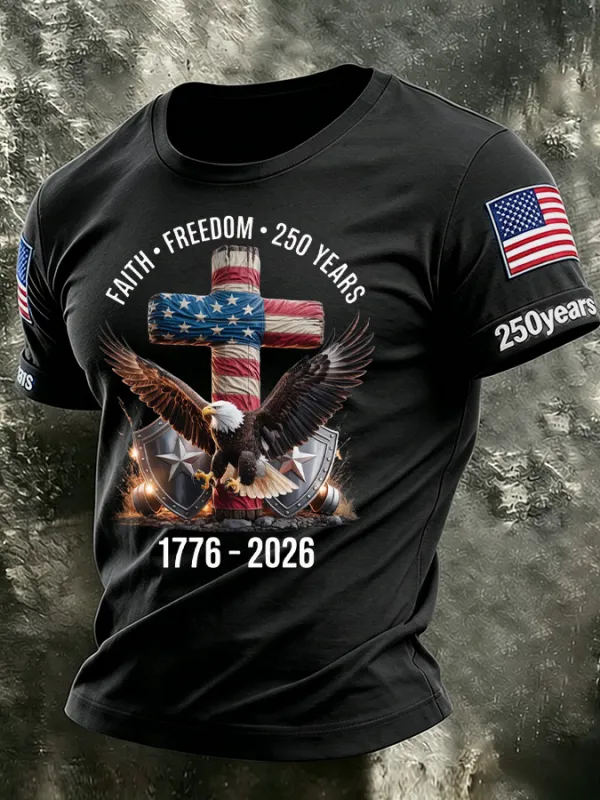 Men'S America Flag Printed Casual T-Shirt