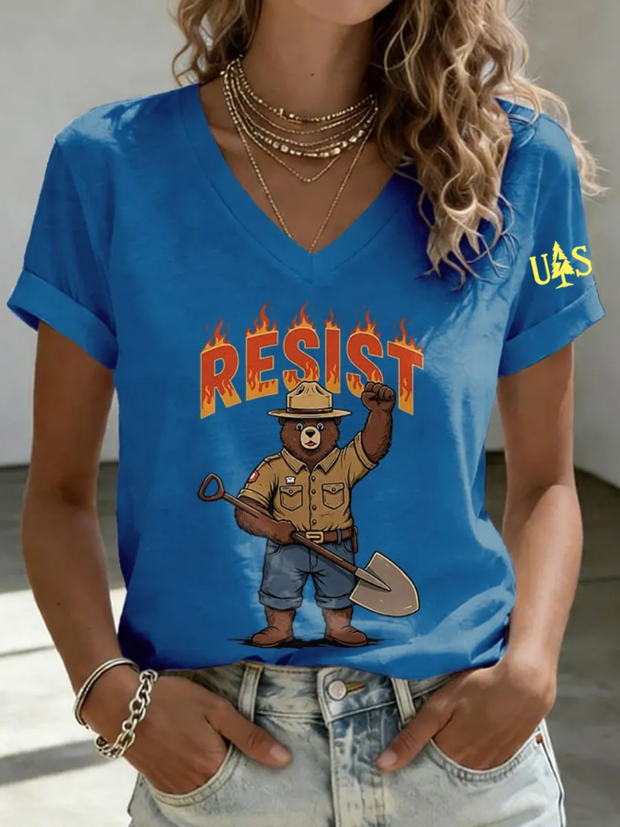 Women's Resist Bear Print T-shirt