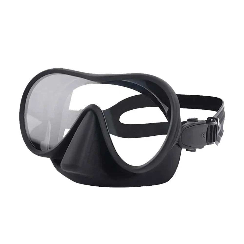 Black Full-Coverage Adjustable Adult Scuba Diving Mask