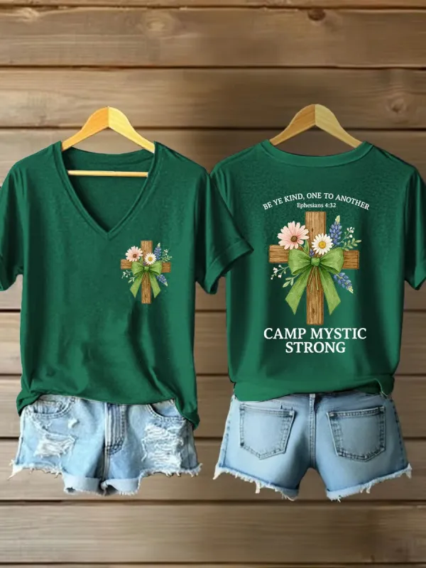 Women's Be Ye Kind One To Another Camp Mystic Strong Printed Casual T-Shirt