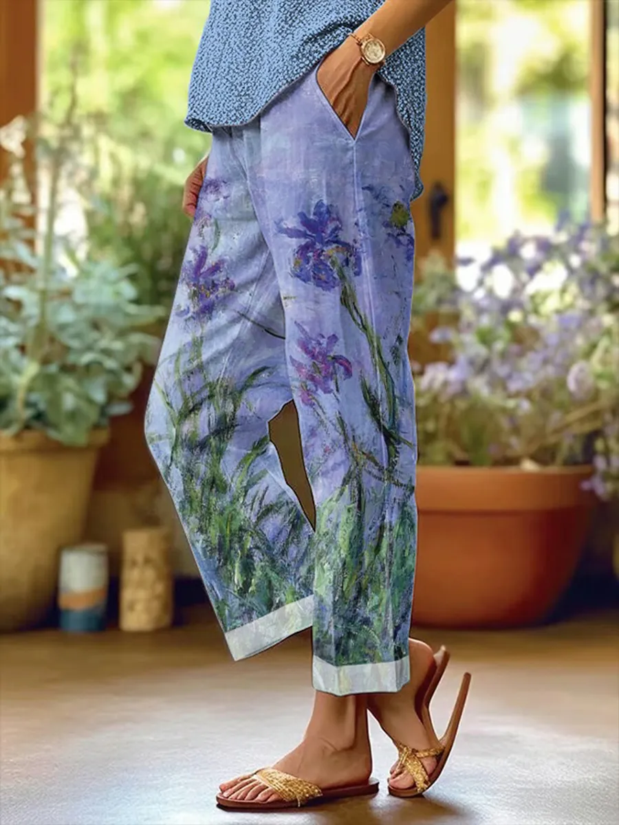 Women's Casual Oil Painting Printed Casual Pants