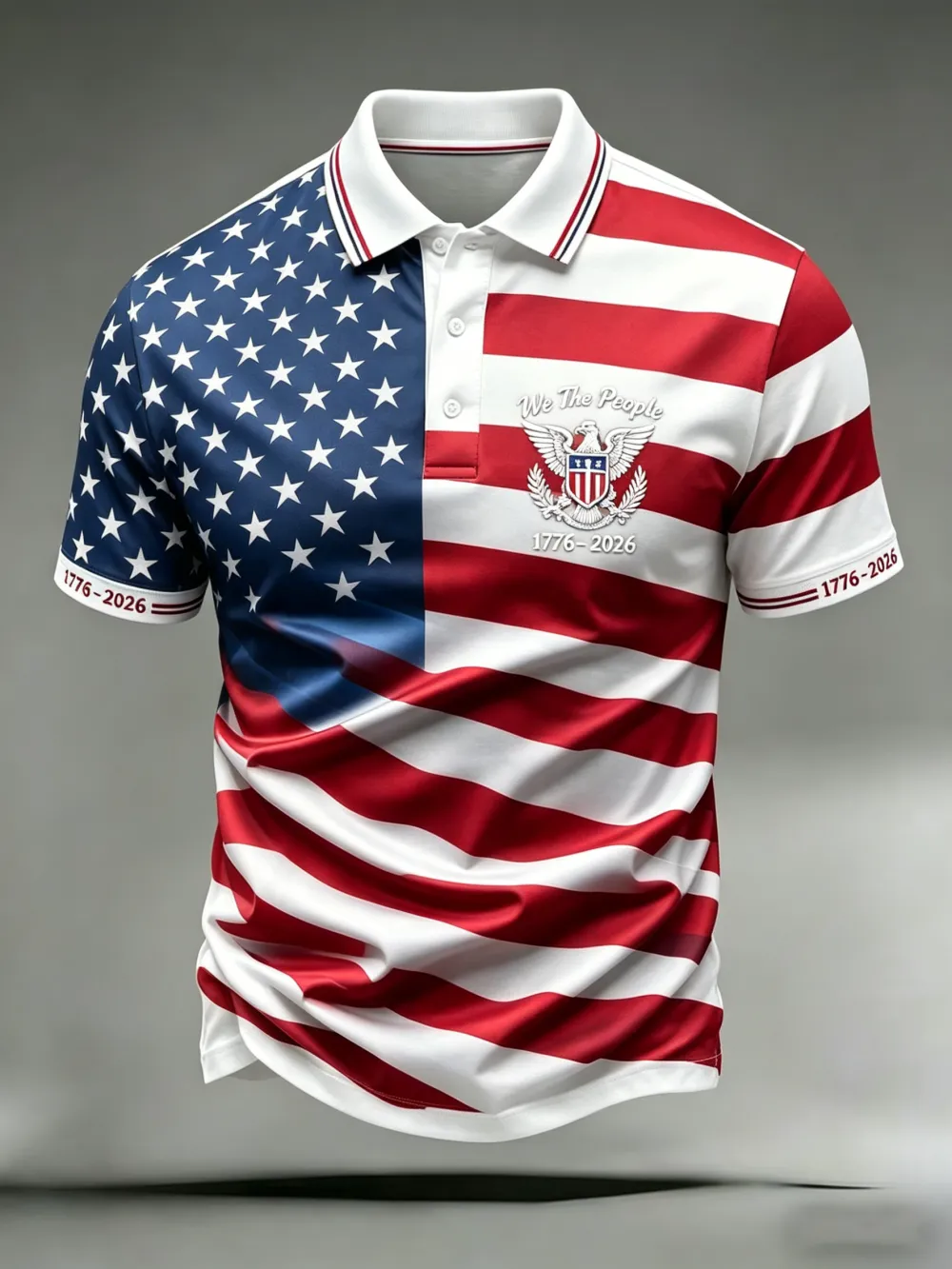 Men'S Casual American Founding Celebration USA Personalized Printed Polo Shirt