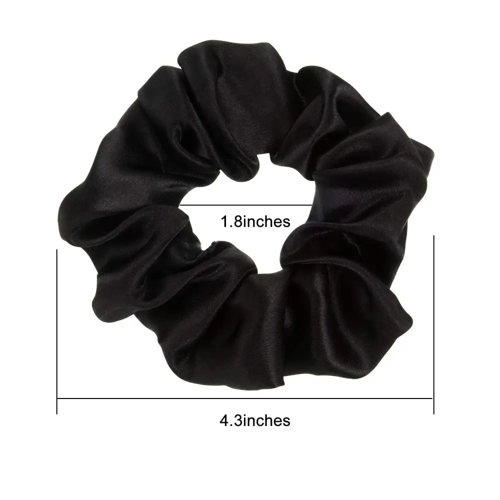 Ten Black Soft Elastic Hair Bands For Ladies