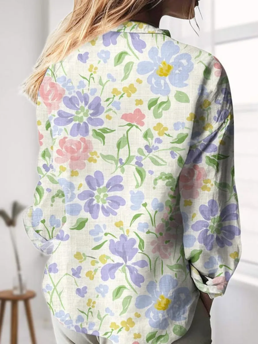 Pastel Floral Button Up Shirt