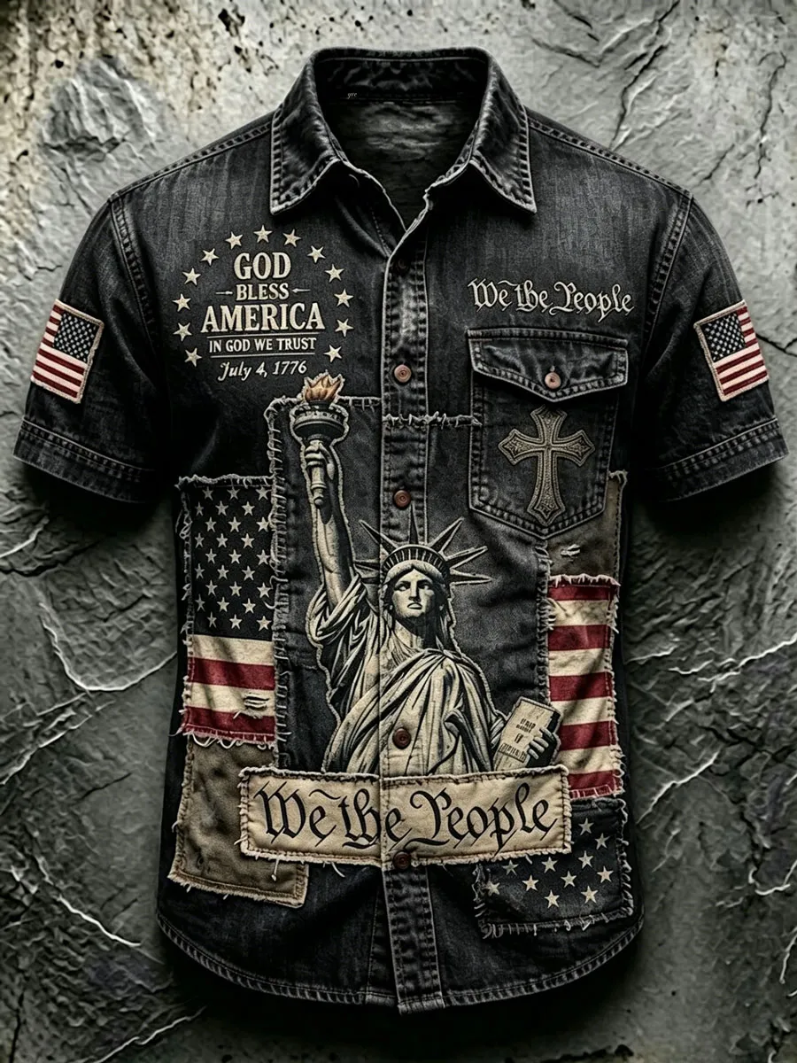 Men'S 250Th Anniversary National Faith Print  Shirt