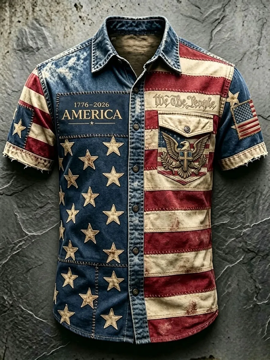 Men'S 250Th Anniversary National Faith Print  Shirt