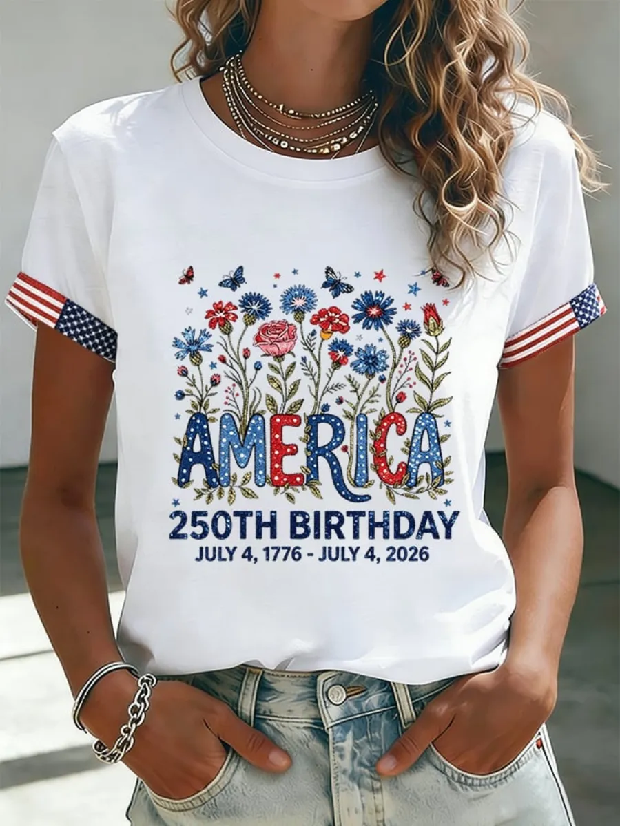 Women's American 250th Anniversary Printed T-Shirt