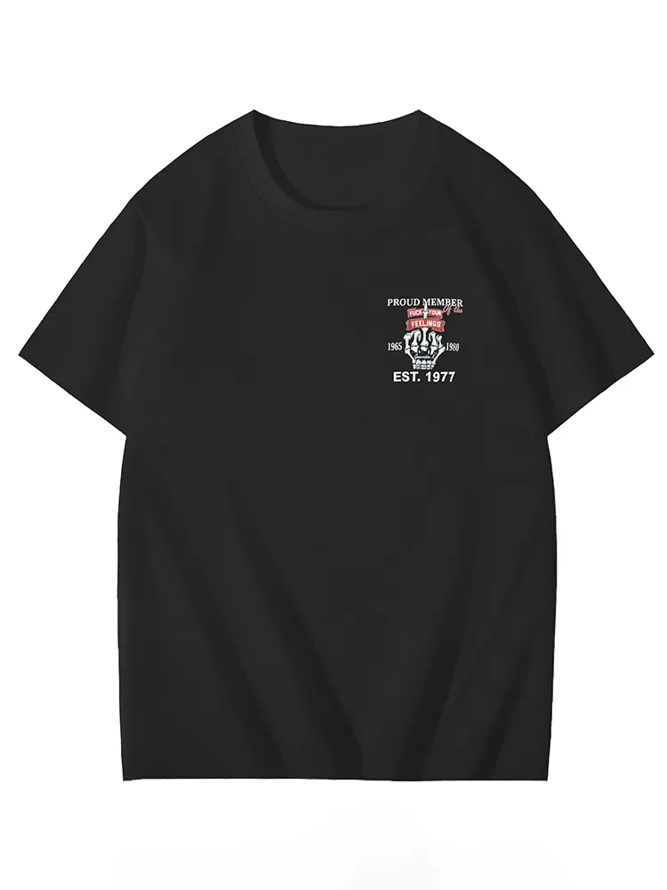 T-Shirt Proud Member Round-Neck Short-Sleeved T-Shirt